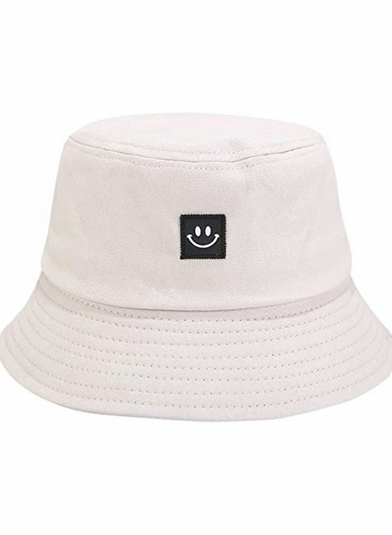 DELFINO Uni Summer Travel Bucket Hat with Smile Face Visor, Fashionable Beach Sun Fishing Cap for Men, Women, Teens, and Kids - Image 1