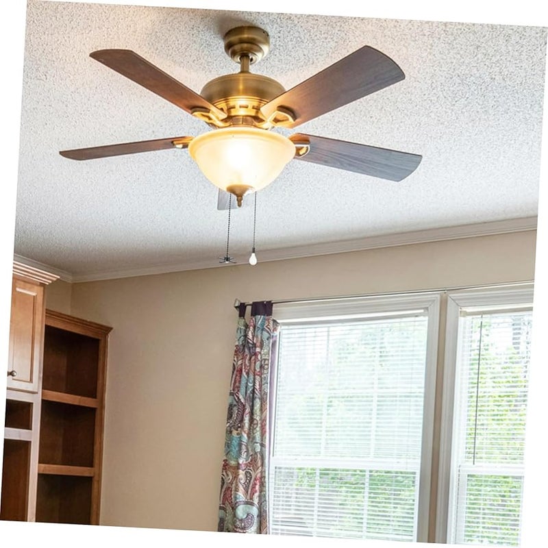 سلسلة سحب مروحة السقف السوداء القديمة الطراز، زخارف مصباح الإضاءة الزخرفية الممتدة، ديكور منزلي أنيق - Image 4