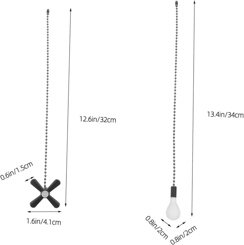 سلسلة سحب مروحة السقف السوداء القديمة الطراز، زخارف مصباح الإضاءة الزخرفية الممتدة، ديكور منزلي أنيق - Image 3