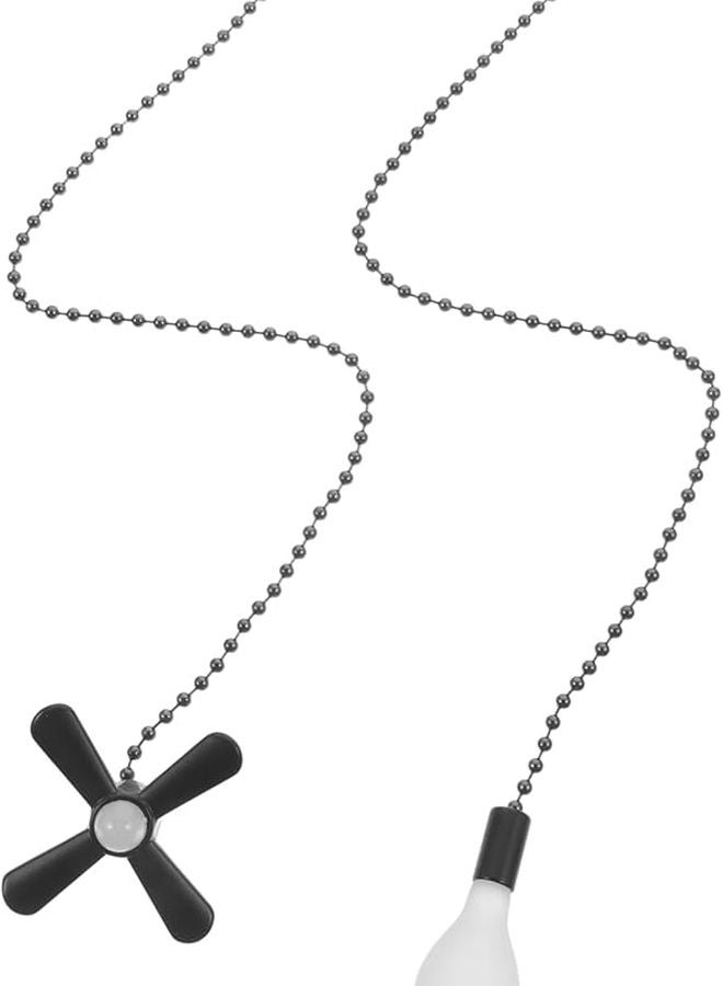 سلسلة سحب مروحة السقف السوداء القديمة الطراز، زخارف مصباح الإضاءة الزخرفية الممتدة، ديكور منزلي أنيق - Image 1