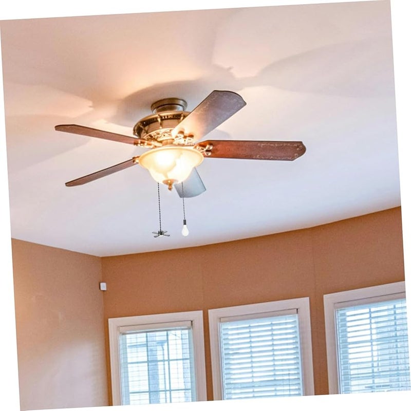 سلسلة سحب مروحة السقف السوداء القديمة الطراز، زخارف مصباح الإضاءة الزخرفية الممتدة، ديكور منزلي أنيق - Image 5