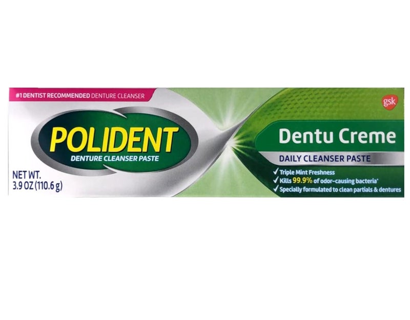 Polident CreamPaste DentuCreme 390 oz Pack of 3Mint - Image 1