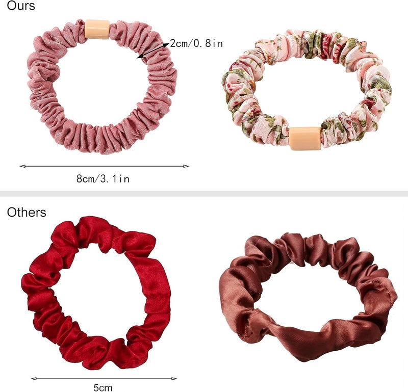 ايفيو 12 ربطة شعر من الحرير للنساء - أربطة ش��ر صغيرة ومريحة للشعر الكثيف، بتصميم لطيف وناعم، لا تنزلق، تساعد في تثبيت ذيل الحصان، هدية مناسبة للفتيات. - Image 2