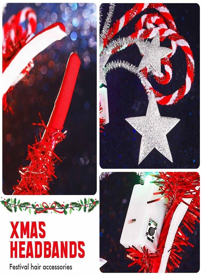 كيلشي طوق رأس مضيء على شكل نجمة من كيلشاي، طوق شعر على شكل كرة عيد الميلاد، طوق شعر على شكل عصا حلوى، زينة شعر تنكرية، طوق شعر للحفلات، إكسسوارات شعر للنساء والفتيات - Image 4