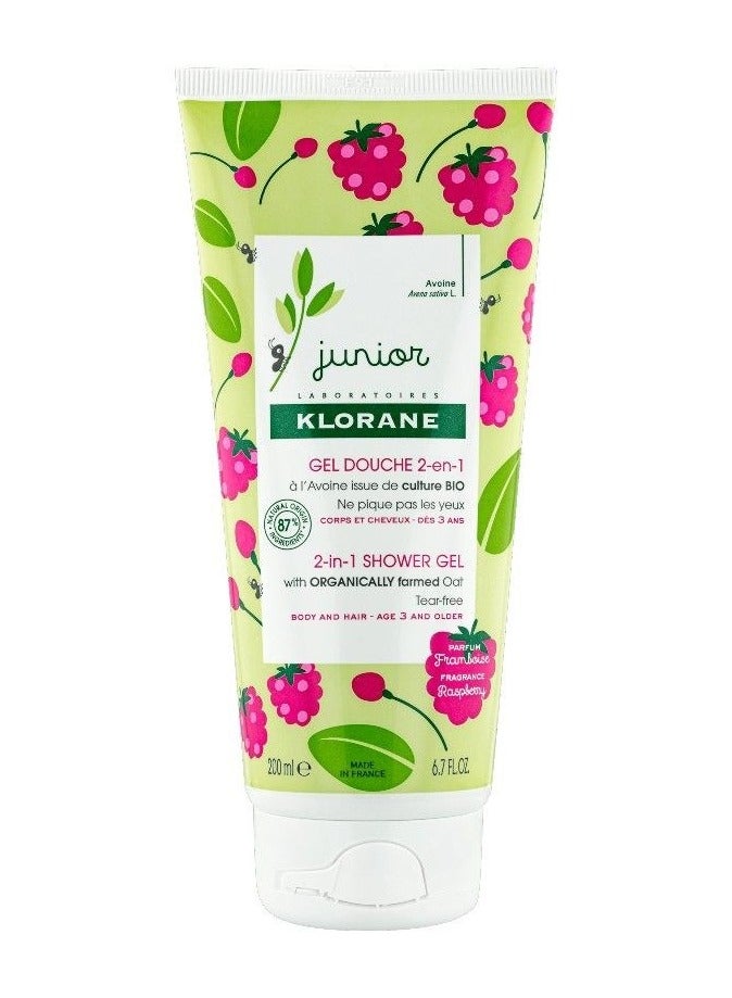 Klorane Shower Gel Hair u0026 Body Raspberry 200ml - Image 1