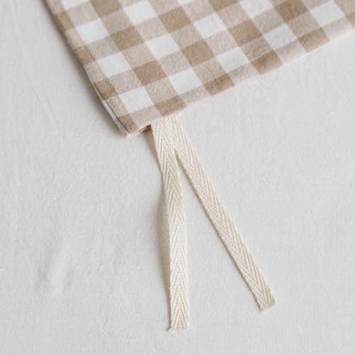 SUSYBAO Tan Gingham Duvet Cover King 100% Washed Cotton Beige Plaid Duvet Cover Set 3 Pieces 1 Checkered Grid Duvet Cover with Zipper Ties 2 Pillowcases Vintage Luxury Soft Gingham Bedding Set Durable - Image 5