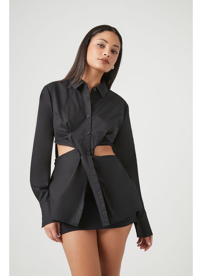 FOREVER 21 Cutout Long-Sleeve Shirt - Image 3