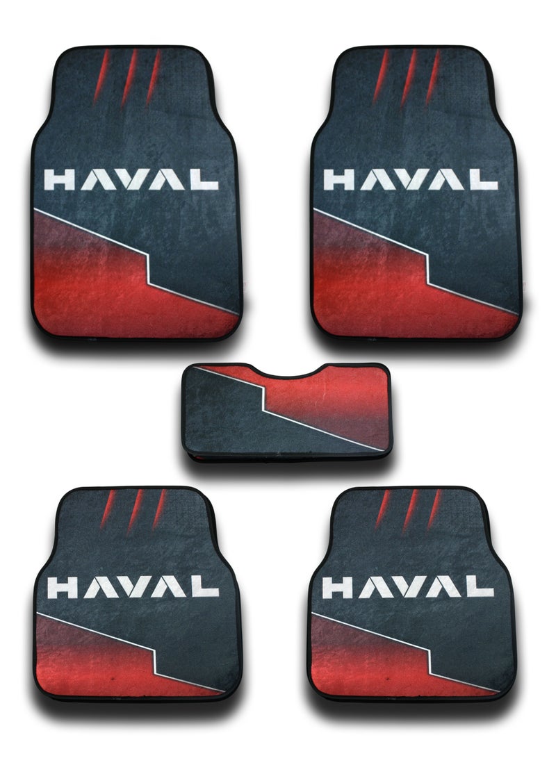 Universal Car Floor Mats Set 5 Pieces Compatible With Haval Vehicles Anti Slip Design Durable Easy To Clean Protects Interior From Dirt Dust Mud Water And Daily Spills Front Rear And Center Mats For Daily Use - Image 1