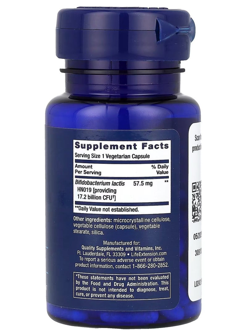 لايف إكستنشن Life Extension, Florassist® Probiotic, انتظام حركة الأمعاء اليومية، 30 كبسولة نباتية (57.5 ملغ لكل كبسولة) - Image 2