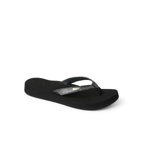 Reef Star Cushion Sassy Womens Flip Flop, Ultra Soft Cushion Footbed, Arch Support, Black/Silver, 7 - Image 3
