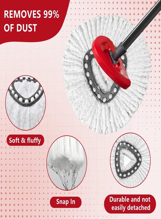 نظام Easywring ذو الخزان الواحد، رؤوس ممسحة بديلة لـ O-Ceda، رؤوس ممسحة دوارة بديلة، عبوات إعادة تعبئة ممسحة دوارة من الألياف الدقيقة، رؤوس تنظيف سهلة بديلة (قاعدة واحدة + 5 قطع بيضاء) - Image 5