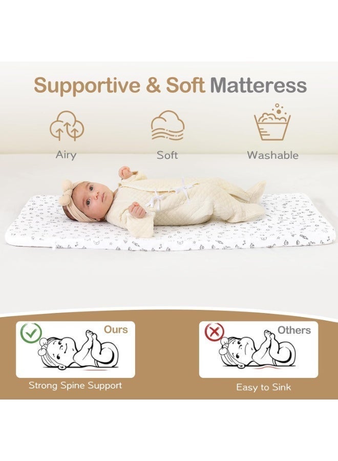 kidz Era 4 IN 1 Bedside Sleeper Crib for Baby – 6 Adjustable Height Levels, Locking 360° Wheels, Mosquito Net Ready, Easy Folding Portable Crib, Grey. - Image 3