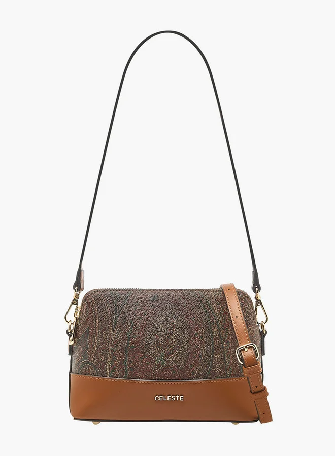 Celeste Paisley Print Crossbody Bag with Zip Closure