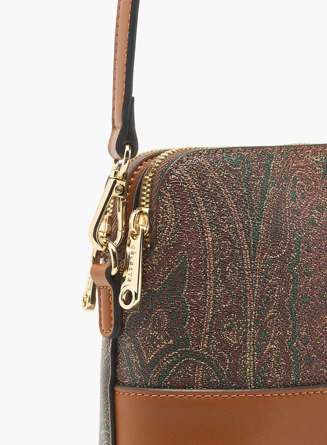 Celeste Paisley Print Crossbody Bag with Zip Closure