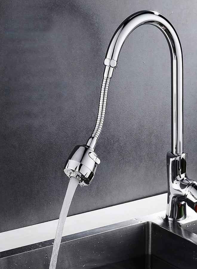 CECEFIN Premium Tap Extension for Kitchen Sink | 360° Flexible Sink Tap for Kitchen Basin | Adjustable Kitchen Tap Extender & Tap Shower | Water Saving Sink Tap Extension, 2 Mode (Silver) - Image 1