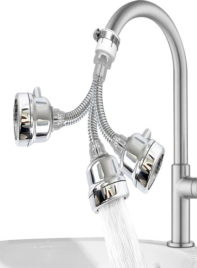 CECEFIN Premium Tap Extension for Kitchen Sink | 360° Flexible Sink Tap for Kitchen Basin | Adjustable Kitchen Tap Extender & Tap Shower | Water Saving Sink Tap Extension, 2 Mode (Silver) - Image 3