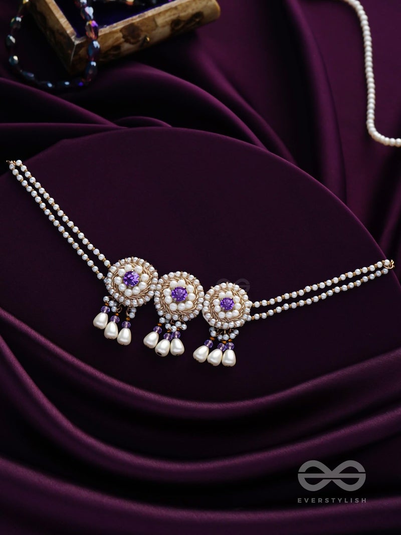 SANJOYA by EVERSTYLISH Embroidered Pearl Necklace for Women | Elegant Pearl & Stone Choker Neckpiece | Ethnic Jewelry for Weddings, Festivals & Special Occasions - Image 2