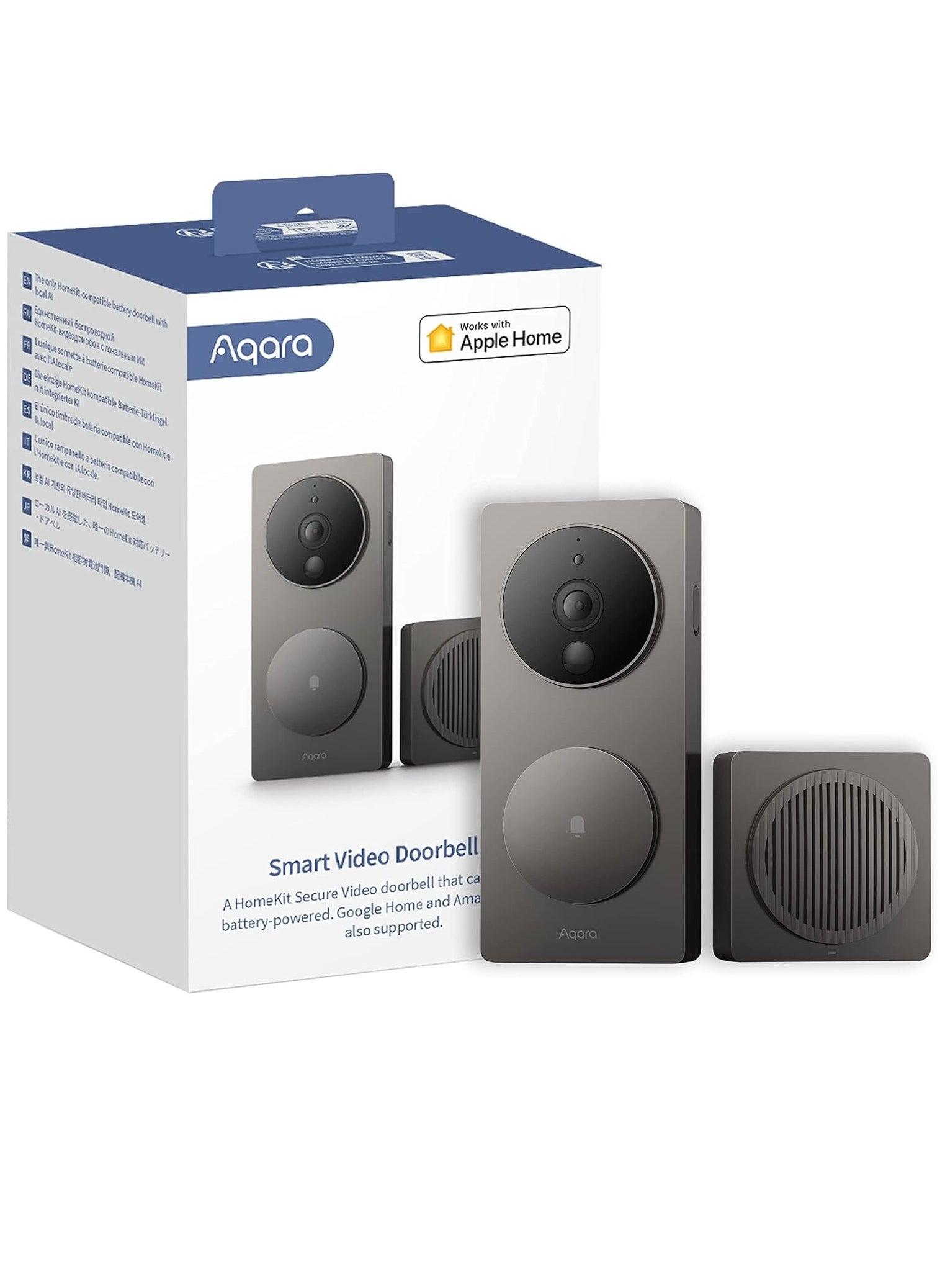 Aqara Smart Video Doorbell G4 with Chime,Wireless or Wired Doorbell,Facial Recognition and Automation,2.4GHz WiFi, 1080p,Wireless Doorbell with Camera,Compatible with HomeKit, Alexa,Google Home 