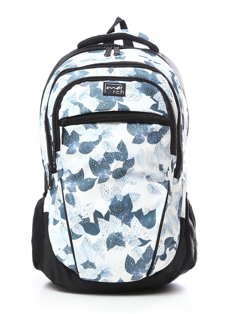 MERCH - Black, White, Grey Front Pocket Backpack - Image 1