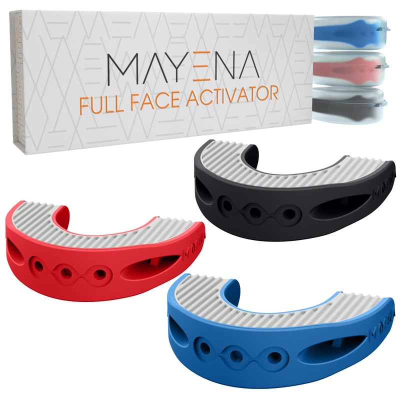 Mayena Sports Jaw Exerciser for Men  Women  Unique Full Face Activator Design Innovated by Mayena  Powerfully Engages All Facial Muscles Universal Fit