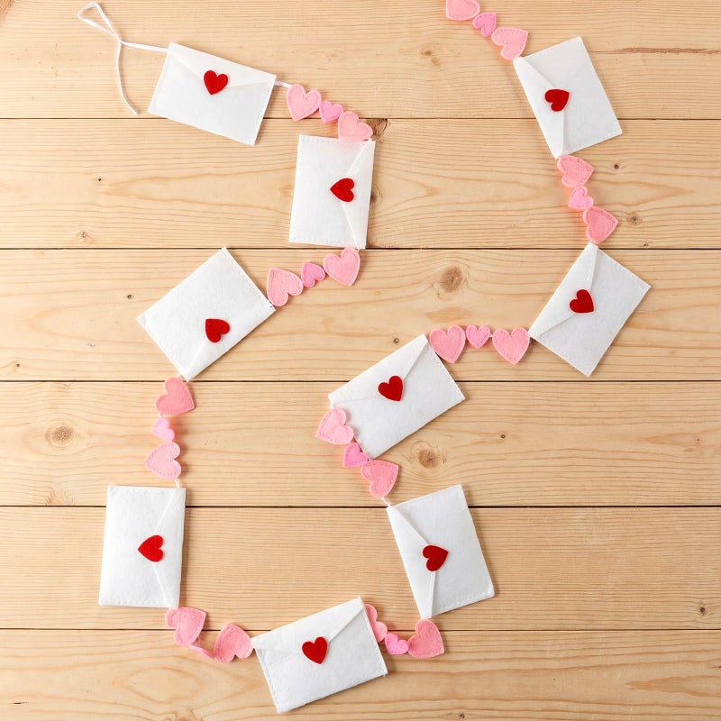 Hahafelt 6 ft Valentines Decorations Felt Love Garland Banner with Pink Heart Valentines Garland for Mantle Fireplace Anniversary Wedding Engagement Galentines Party Supplies - Image 2