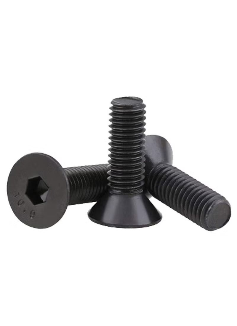 Generic Cap Screws, 50 Pcs Socket Screw Set, M6 20mm Flat Head Countersunk Head Black Grade Alloy Steel Hex Socket Head Cap Screw Screws Fastener  - Image 3
