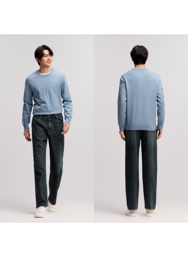 Semir Senrou Men's Winter Denim Jeans Elastic Fleece Lined Loose Straight Leg Commuter Fashion 103724124103a - Image 3