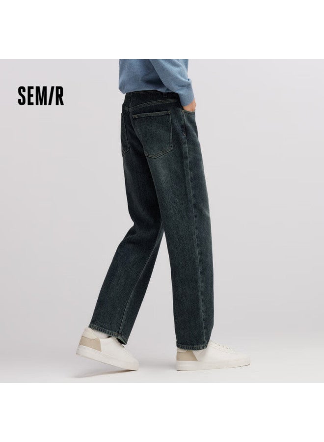 Semir Senrou Men's Winter Denim Jeans Elastic Fleece Lined Loose Straight Leg Commuter Fashion 103724124103a - Image 2
