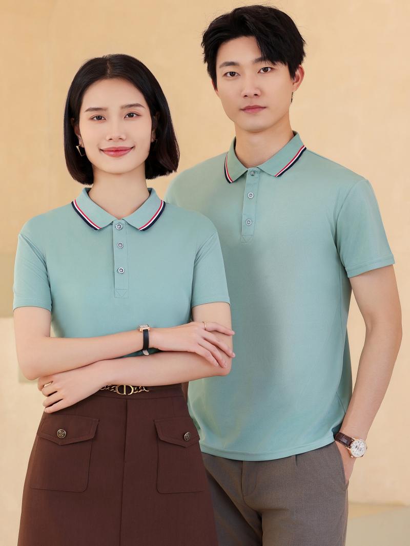 قميص بولو بأزرار صيفي ملابس عمل مخصصة حرير مثلج رياضي سريع الجفاف تي شيرت بأكمام قصيرة قميص إعلاني ثقافي بشعار - Image 4