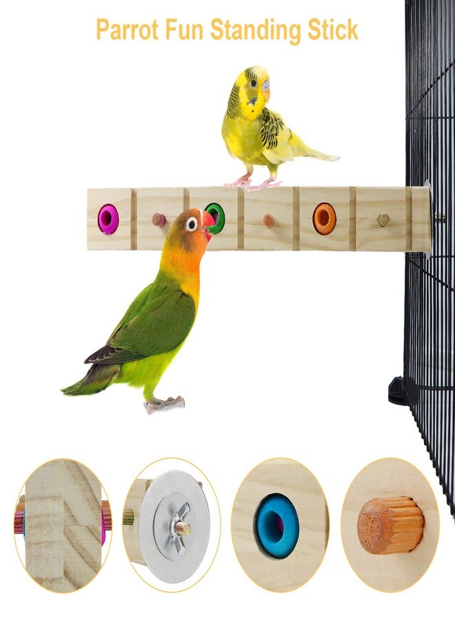 Litewoo Parrot Bird Wood Perch Platform Corner Stand Shelf for Birds Budgie Parakeet Cockatiel Conure Cockatoo Macaw（F） - Image 4