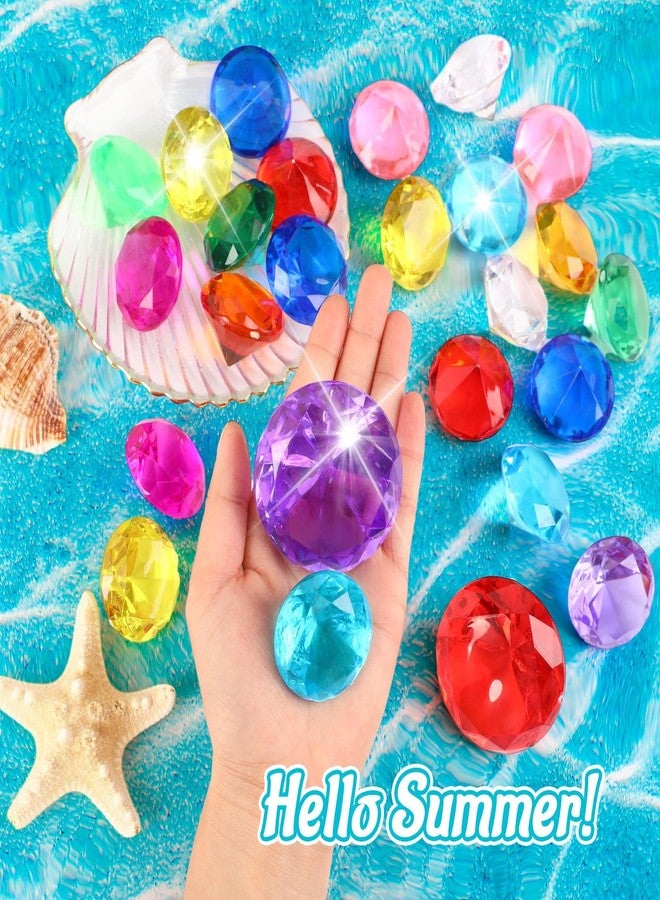 MARFOREVER 15Pcs Large Diving Gem Pool Toys, 2 Extra Big 60mm Diamond and 13 Colorful 40mm Big Acrylic Diamond Pool Gem Set Summer Swimming Party Favors Underwater Gem Diving Toy for Boys and Girls - Image 3