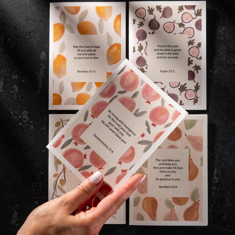 DIVERSEBEE 20 Inspirational Christian Greeting Cards of Encouragement with Envelopes and Stickers, Motivational Religious Bible Verse Scripture Note Cards Assortment (Fruit) - 4x6 Inches - Image 5