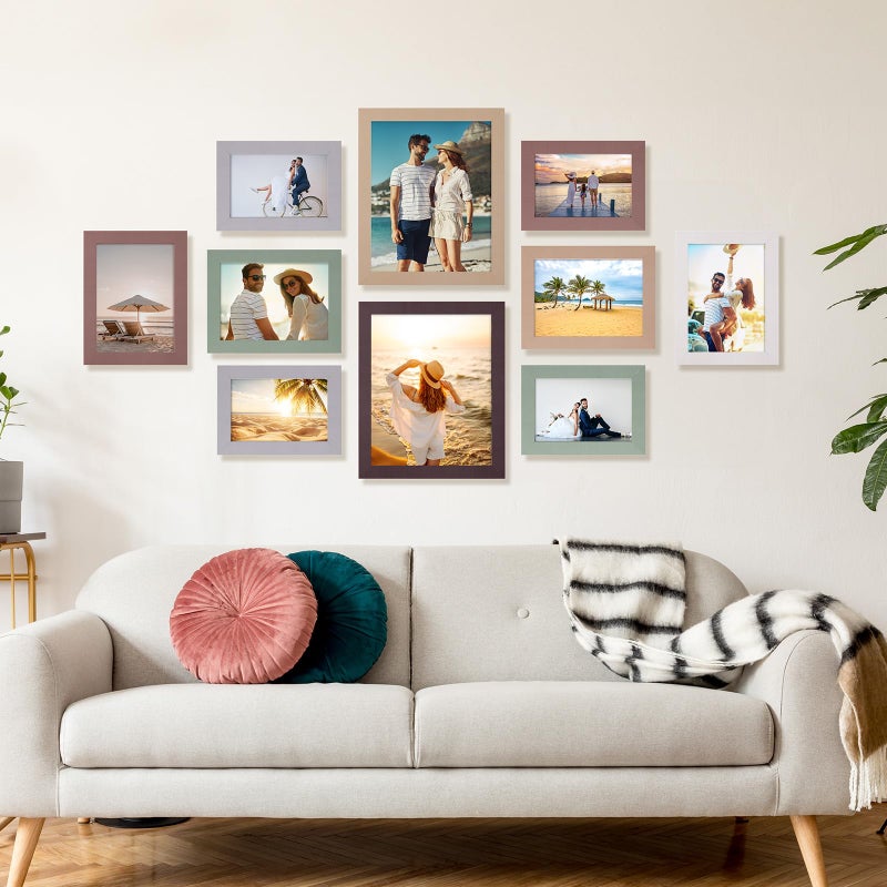 Funtopia Picture Frames, 10 Pack Picture Frames Collage Wall Decor, Gallery Wall Frame Set for Wall or Tabletop Display, Multi-size with 8x10, 5x7, 4x6 Family Photo Frames - Image 2