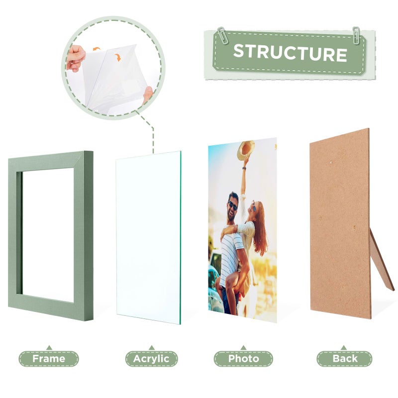 Funtopia Picture Frames, 10 Pack Picture Frames Collage Wall Decor, Gallery Wall Frame Set for Wall or Tabletop Display, Multi-size with 8x10, 5x7, 4x6 Family Photo Frames - Image 5