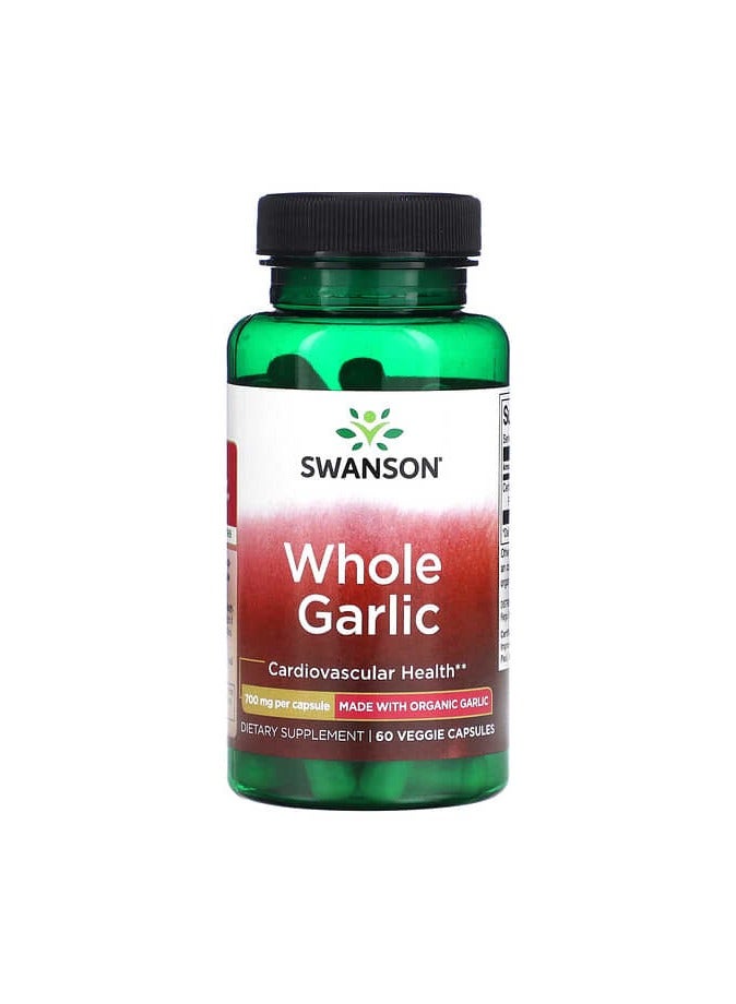 Whole Garlic, 700 mg, 60 Veggie Capsules
