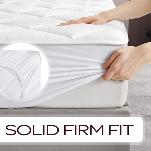 Mastertex MAXI Queen Size Mattress Pad - Luxurious Cotton Sateen Mattress Protector - Soft, Comfortable, and Breatheable Mattress Cover - Mattress Pad Protects Mattress from Dust, Dirt, Spills, and Stains. - Image 5