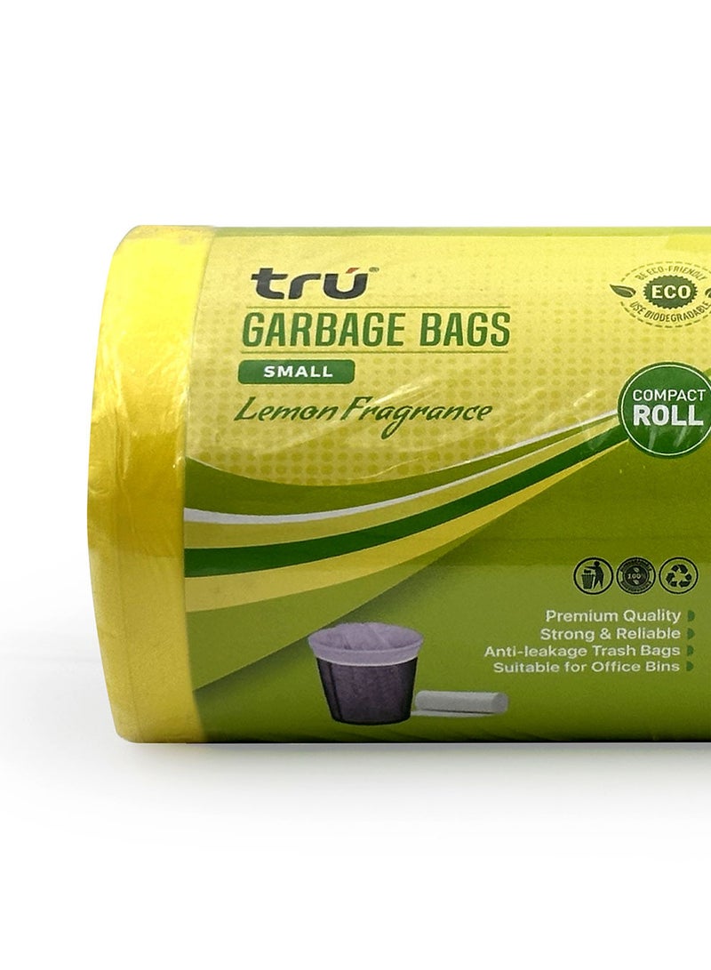 Lemon Scented Garbage Bags Compact Roll 54x60cm 10 Gallon ( 30pc x 3 Rolls ) 90 bags