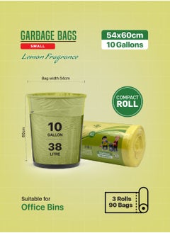 Tru Lemon Scented Garbage Bags Compact Roll 54x60cm 10 Gallon ( 30pc x 3 Rolls ) 90 bags  - Image 5