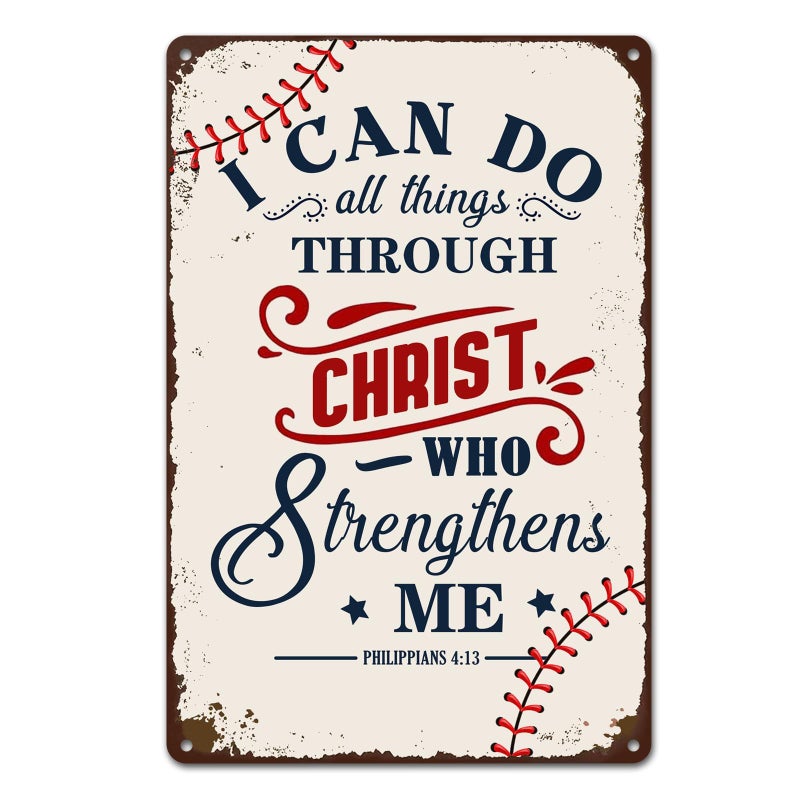 CrazySign Inspirational Baseball Tin Sign Baseball Wall Art Decor for Boys Bedroom, Sports Room, or Baseball Fans 8 x 12 Inch (293) - Image 1