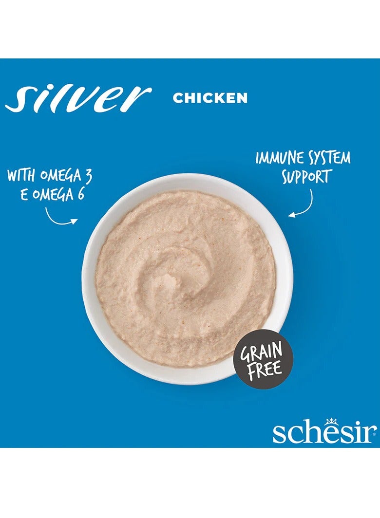 شيسر 12 قطعة من موس القطط الفضي مع طعام رطب للقطط بالدجاج 80 جرام - Image 3