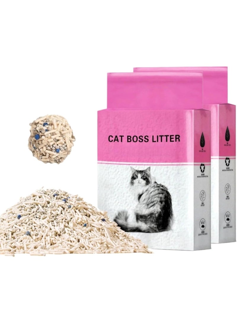 SKY-TOUCH Cat Boss Tofu Cat Litter 2mm Fast Clumping Flushable Natural Plant Fiber Litter Dust Free and Odor Control - Image 1