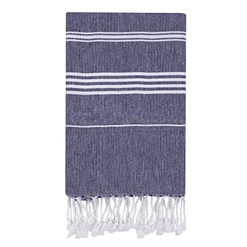 HABER Extra Large 100% Cotton Bath Towel, Size 94 X 178 cm, Quick Absorption and Faster Drying Towel – Ideal for Bath, Beach, Travel, Pool, Yoga (Pack of 1, XL Size, Blue) - Image 1