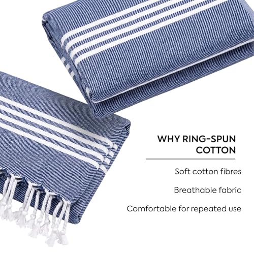 HABER Extra Large 100% Cotton Bath Towel, Size 94 X 178 cm, Quick Absorption and Faster Drying Towel – Ideal for Bath, Beach, Travel, Pool, Yoga (Pack of 1, XL Size, Blue) - Image 3