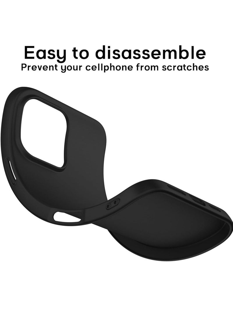 Raxoom iPhone 16 Pro Max Case Ultra-Thin Matte Cover with Camera Lens & Screen Protectors, Slim Shockproof Soft Touch Phone Case - Black - Image 5