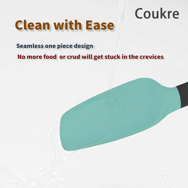 Coukre Silicone Spatula Set of 5,High Temperature Resistant, Food Grade Silicone, Dishwasher Safe, for Baking, Cooking (Colorful B Black) - Image 4