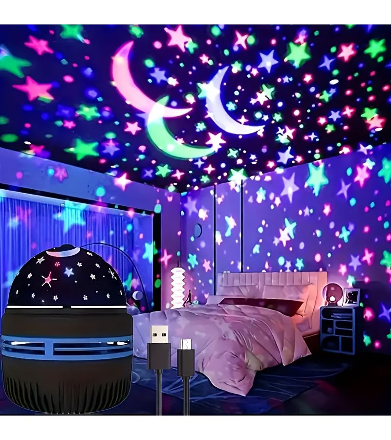 Automatic Rotating Starry Sky Night Light Usb Colorful Rgb Projection - Image 1