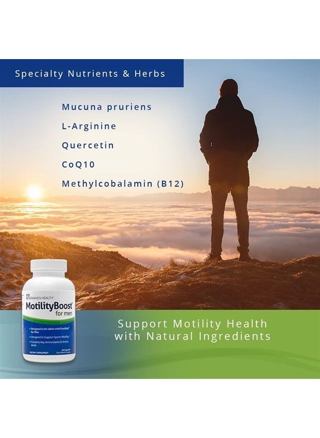 FertilAid for Men and MotilityBoost Combo, Prenatal Vitamins and Male Fertility Supplement to Support Count and Motility with L-Carnitine, CoQ10, Zinc and More, 150 Capsules, 1 Month Supply