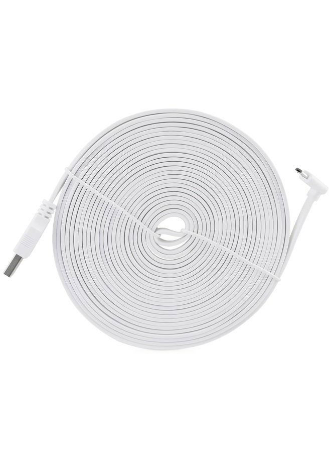 LEFXMOPHY كابل طاقة لكاميرا WYZE Pan V3 موصل بزاوية 90 درجة بطول 20 قدم ميكرو USB زاوية يمين كابل شحن أبيض - Image 2
