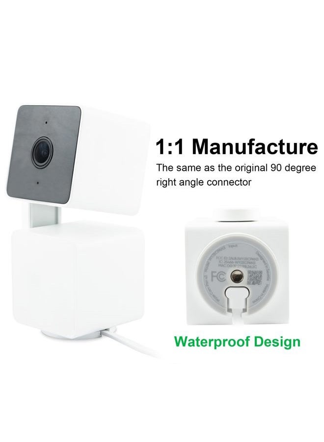 LEFXMOPHY كابل طاقة لكاميرا WYZE Pan V3 موصل بزاوية 90 درجة بطول 20 قدم ميكرو USB زاوية يمين كابل شحن أبيض - Image 3