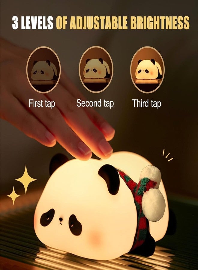 Granthi Enterprise Cute Silicone Night Light for Kids, USB Rechargeable 3 Step Dimmable Night Light, 7 Colour Changing Touch Sensor Squishy Mini Nursery Lamp for Baby Bedroom Decor (Sleepy Panda) - Image 2